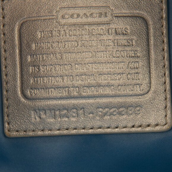 Coach Poppy Daisy Signature Madras Plaid Print Pink Rocker 2-Way Tote Bag Gold - Picture 5 of 13